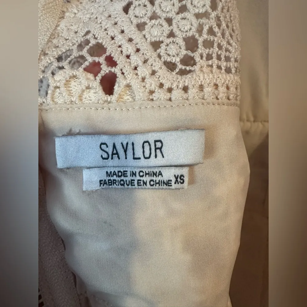 SAYLOR | Jaden Crochet Cold Shoulder Romper Cream, Size XS - Image 8