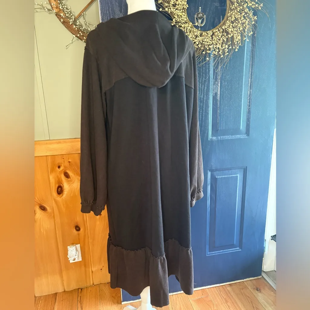 POL Black and Brown Long Sleeve Hooded Dress size M - Image 6