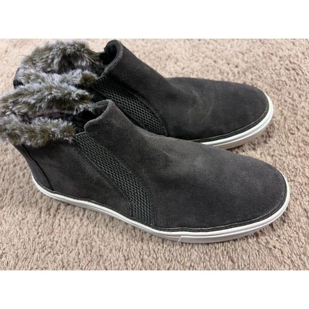 TOMS Size 7 Bryce Slip On Women shoes Fur Lines Grey Suede - Image 2