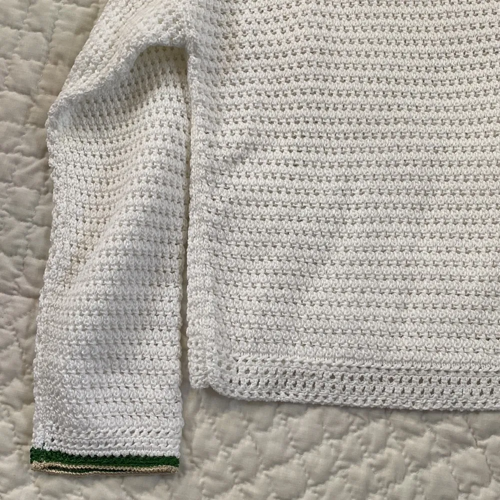 Vince Crochet Contrast Tipping Crew Neck Top - Image 7