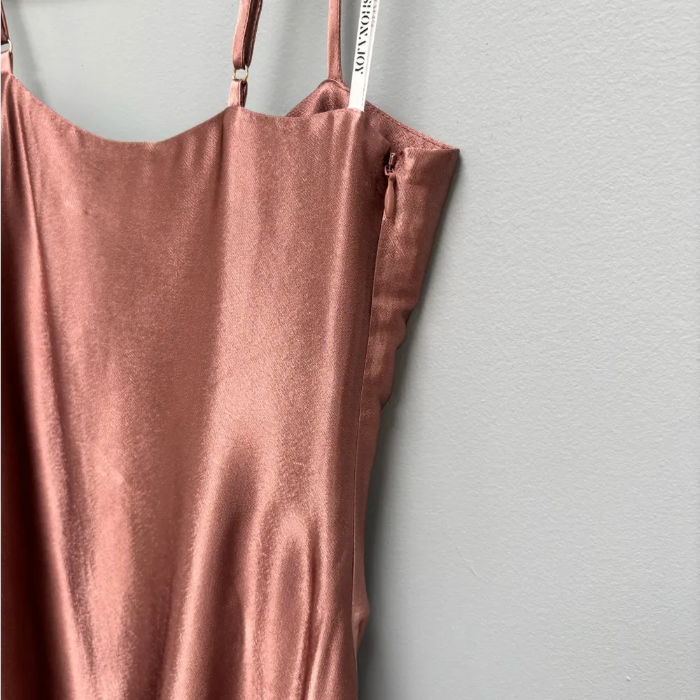 Shona Joy Lily Bias Ruched Midi Dress in Clove 4 - Image 12