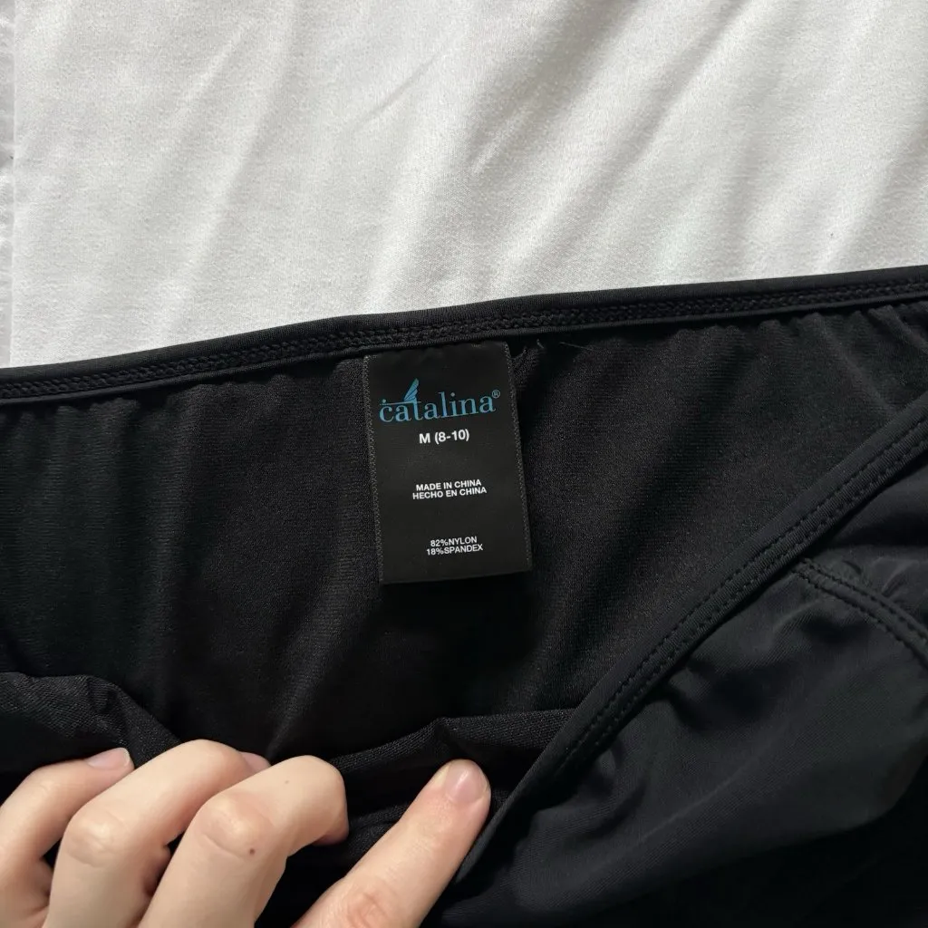 Catalina Womens Size Medium Full Coverage Bikini Bottom Black Bathing Suit - Image 4