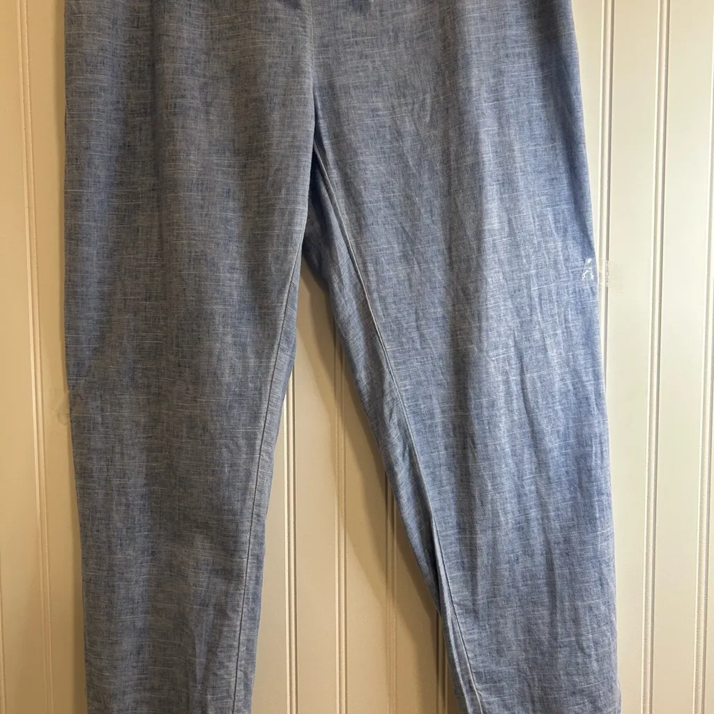 Tina Stephens pants Light Blue 50% Linen 50% cotton. Size none - Image 3