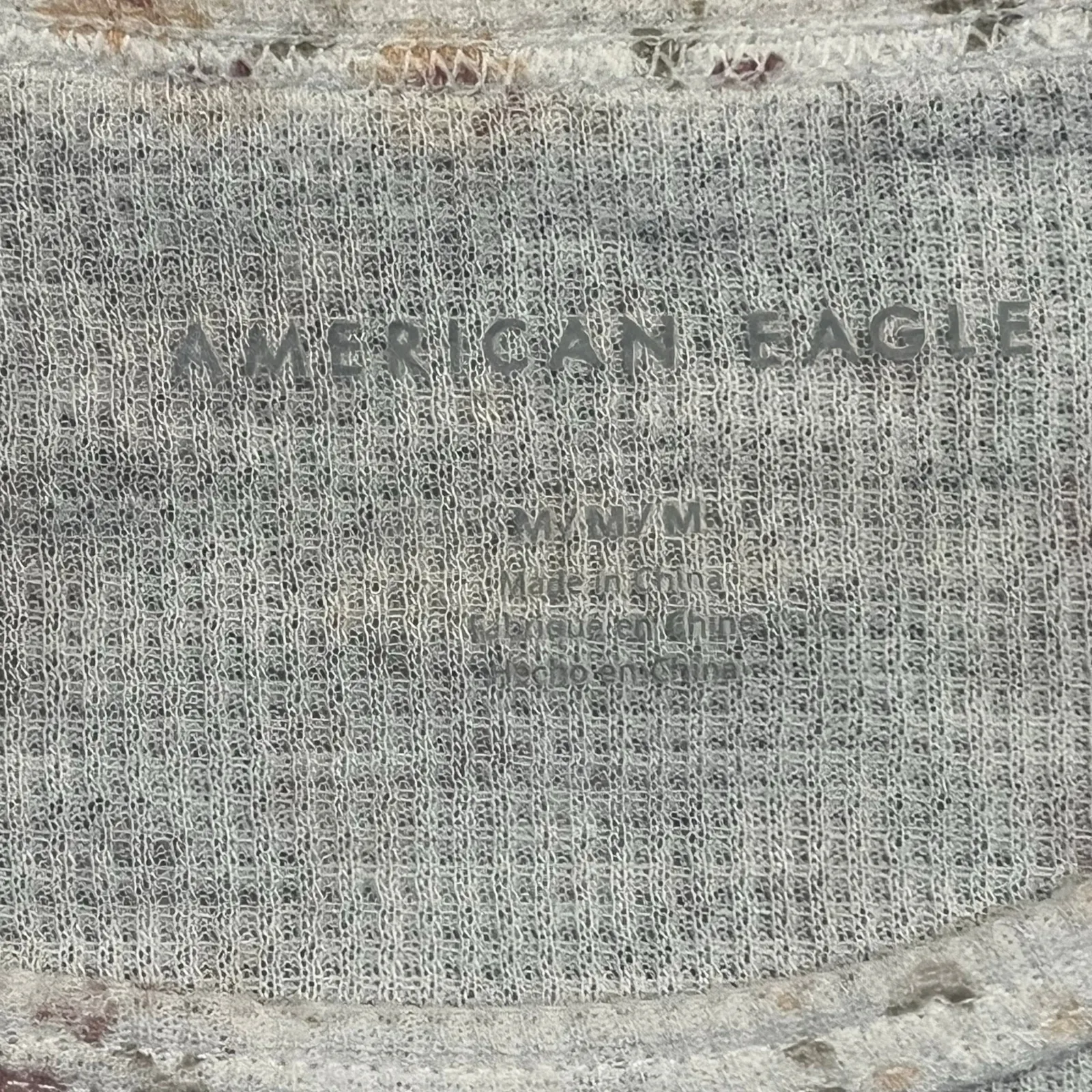 American Eagle Floral Ribbed Baby Tee Womens M Sheer Lightweight Y2K Cottagecore - Image 2