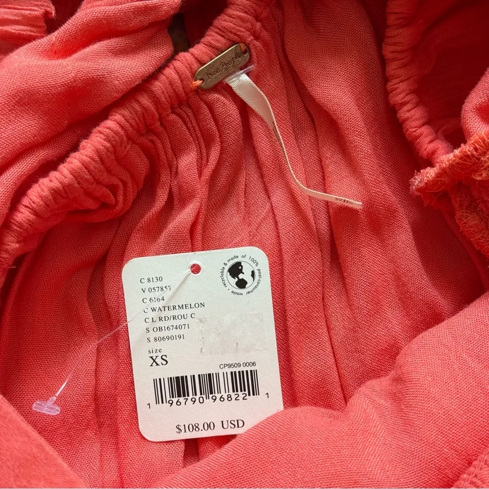 Free People Perfect Day Watermelon Short Puff Sleeve Mini Dress Women’s Size XS - Image 8