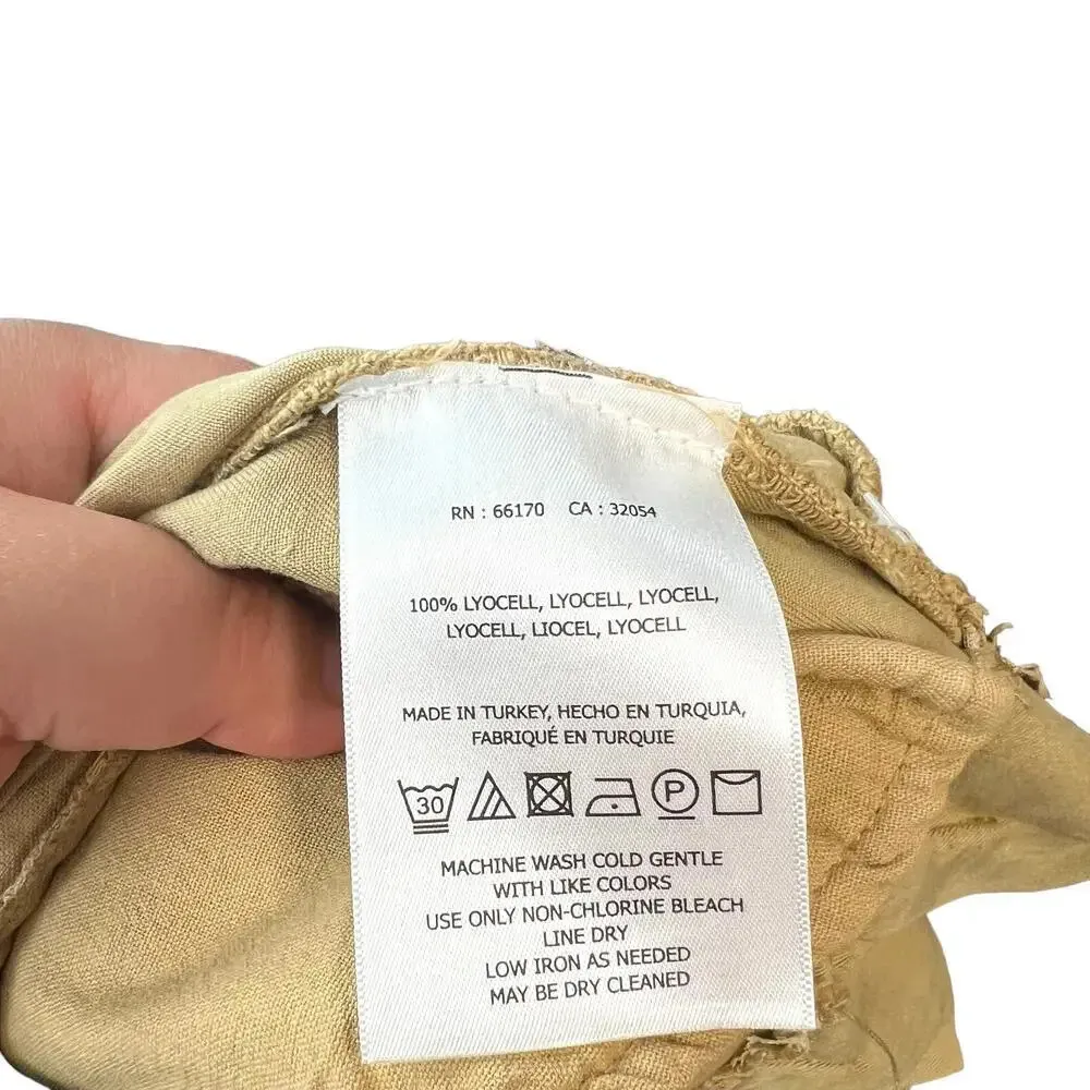 Anthropologie Blythe Wide-Leg Paperbag Pants Trouser Belted Khaki Tan Size US 14 - Image 11