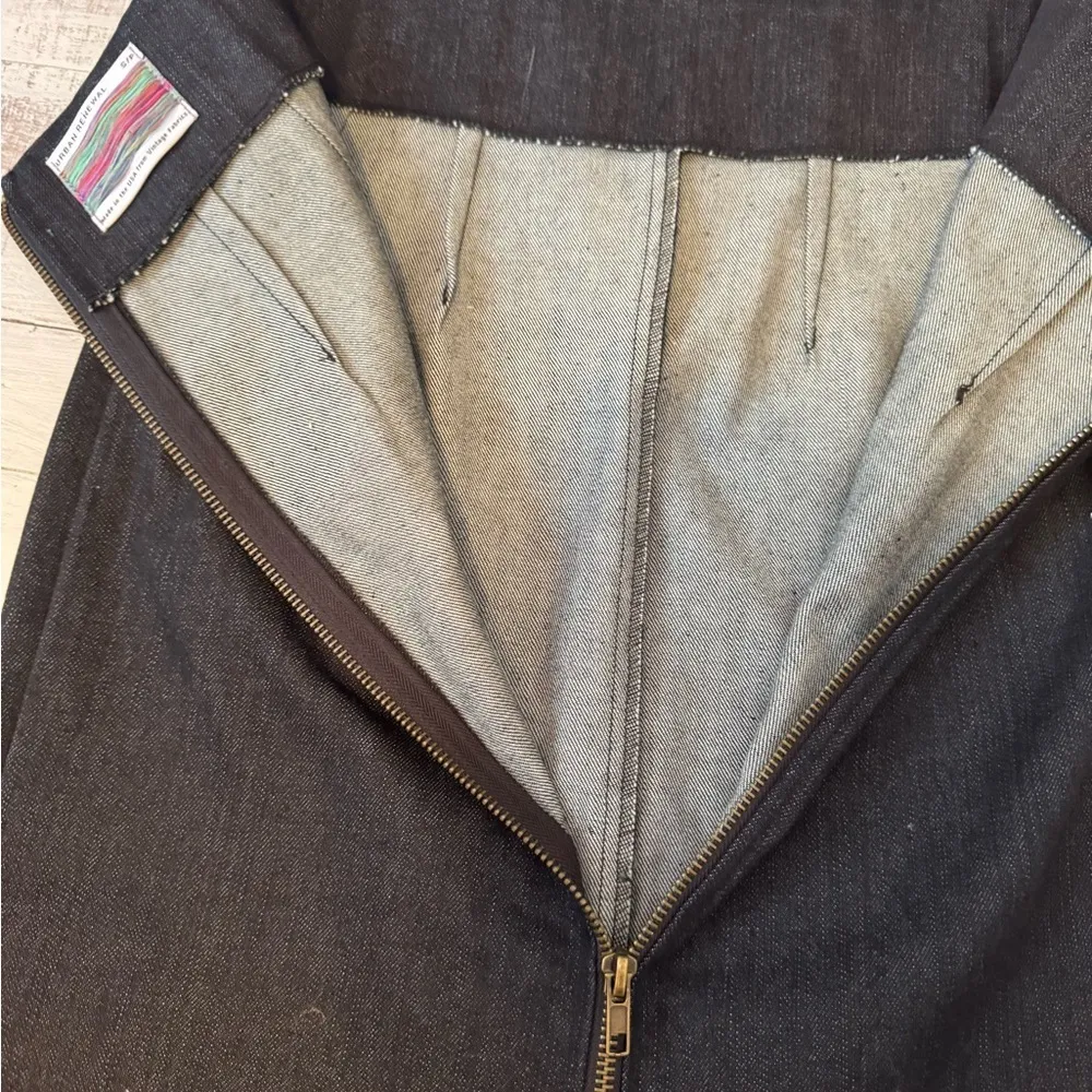 Urban Renewal Blue  Midi Pencil Skirt with Slit for Work - Image 4