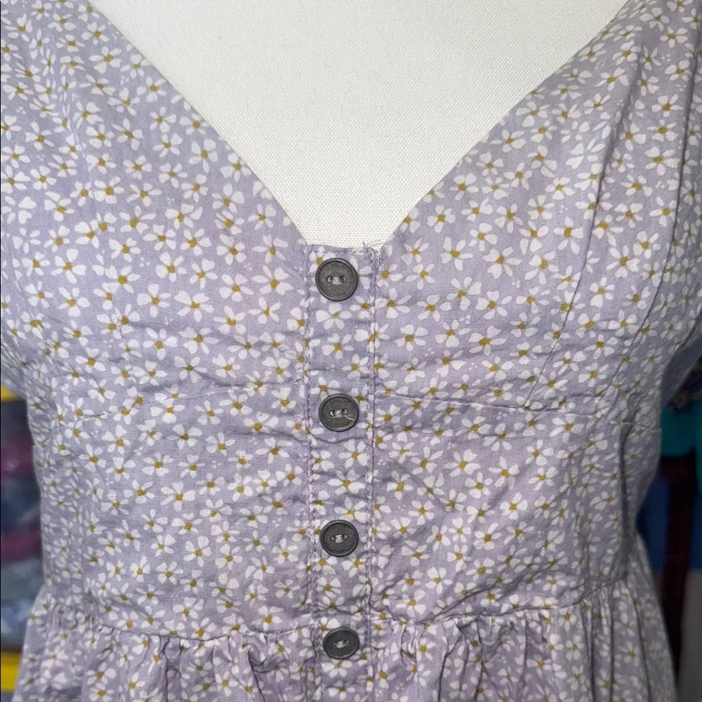 Lavender Floral Button-Down Dress - Image 3
