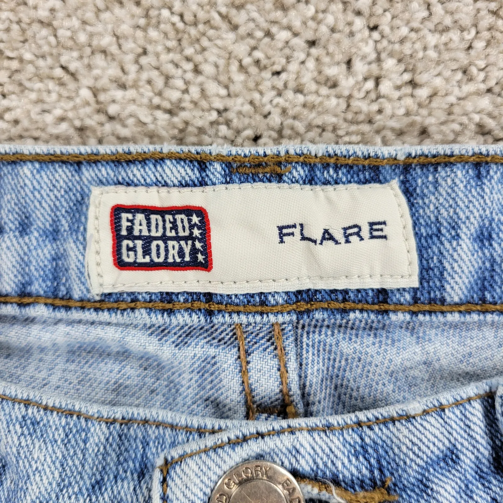 Faded Glory Womens Jeans 4 Blue Light Wash Wide‎ Leg Cotton High Rise Denim Y2K - Image 10