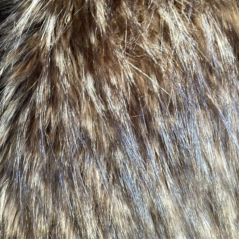 Shaggy faux fur vest animal print ski resort snow Brown Size M - Image 10