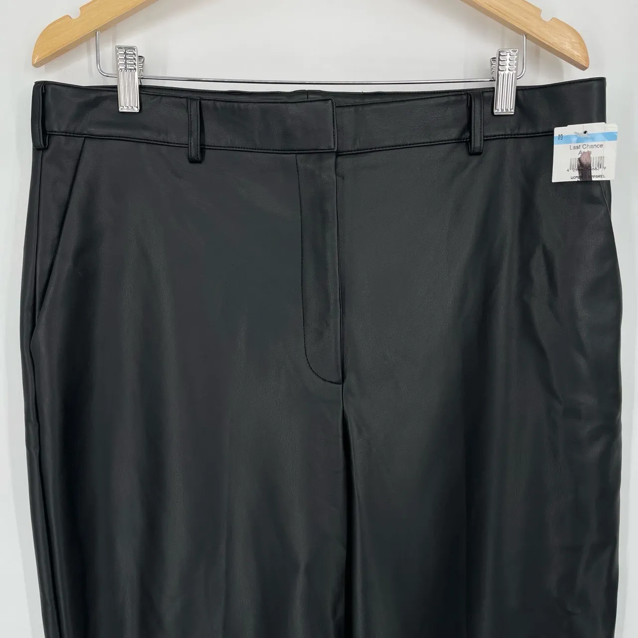French Connection Womens Mid Rise‎ Cropped Vegan Leather Grunge Pants Size 12 - Image 4