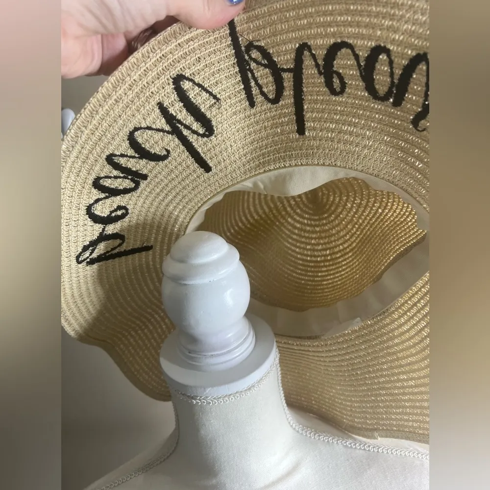 NWT brook&bay paper straw hat beach please - Image 3