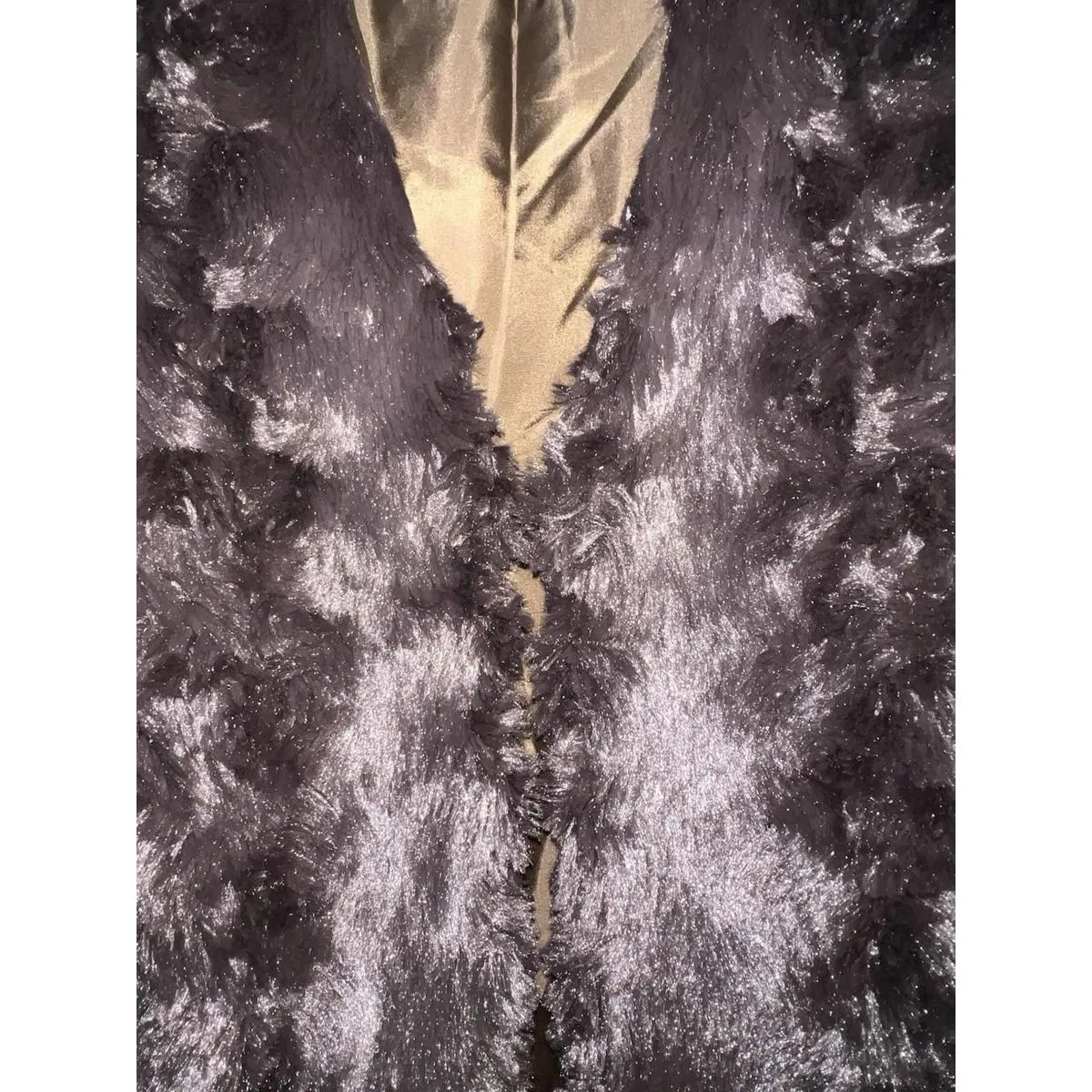 Massini Women Faux Fur Vest Brown Sleeveless Size Small - Image 4