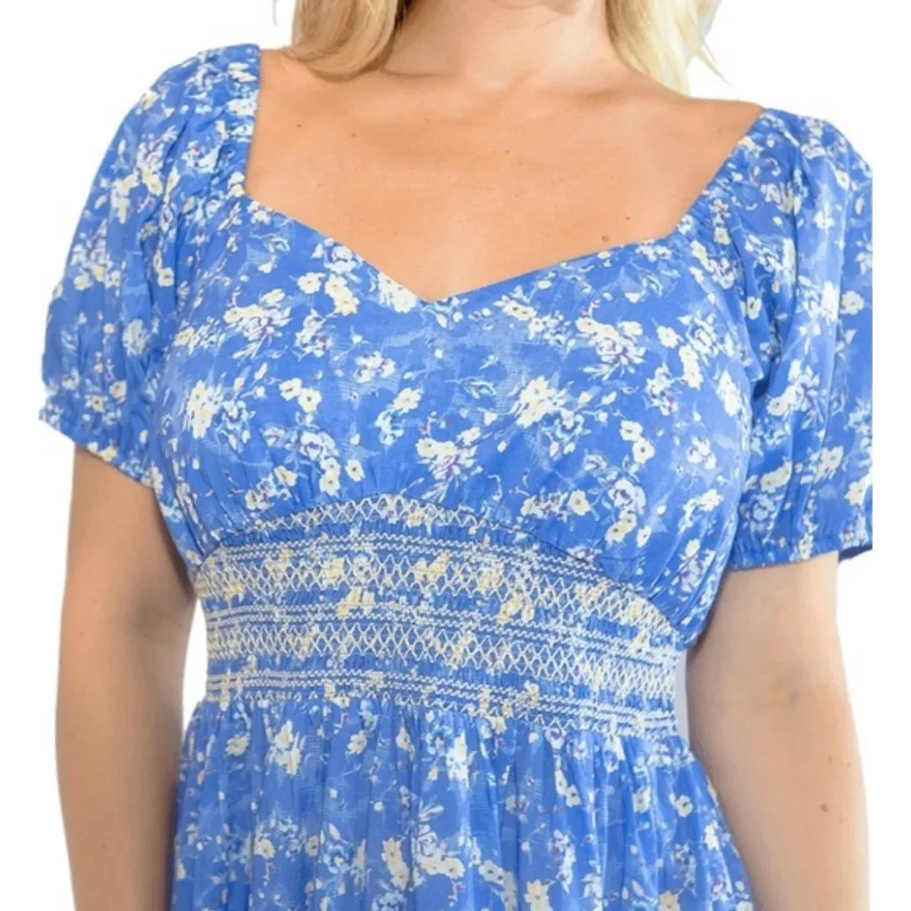 NWT LOVESHACKFANCY Angie Maxi Dress Blue Jay COTTON SZ6 - Image 5