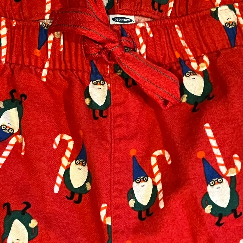 Old Navy Women's Flannel Pajama Pants Holiday Themed Elf/Candy Canes Size Large - Image 7