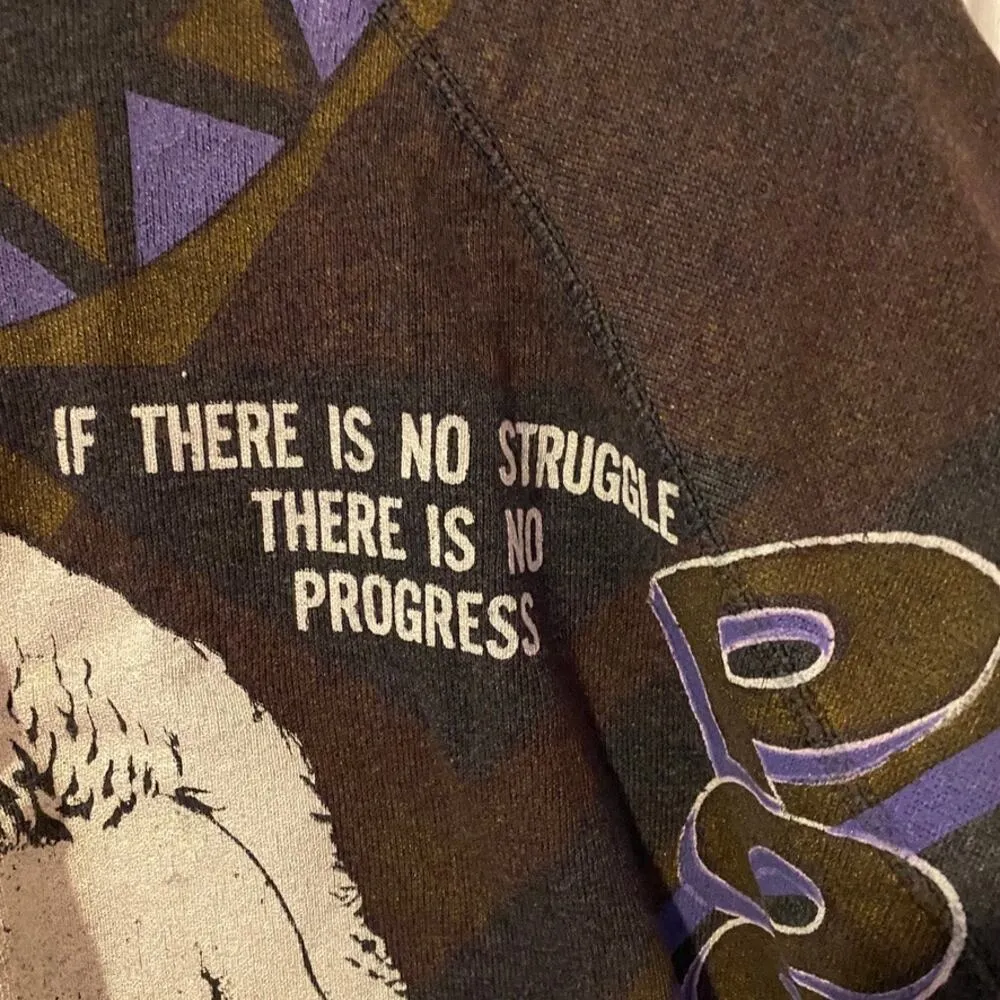 Vintage Positive People Black History Fredrick Douglas MLK Malcolm X Sweatshirt Gray Size XL - Image 8