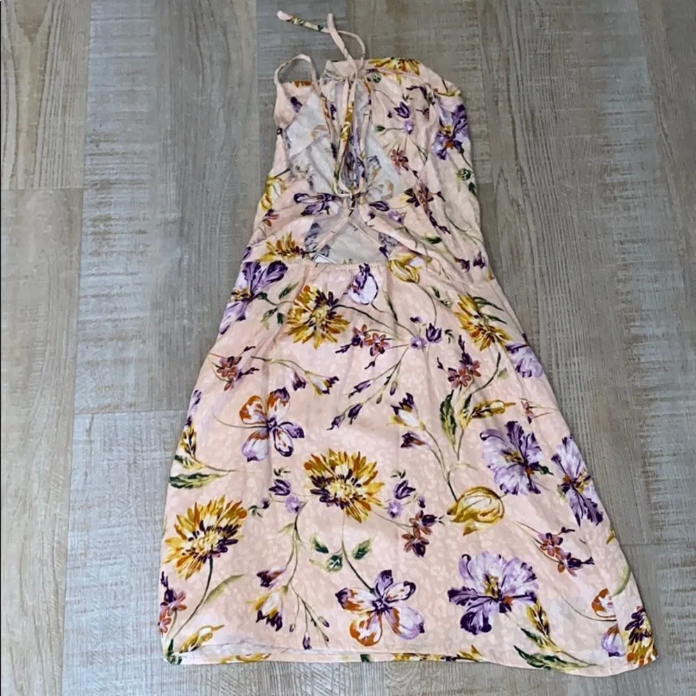 NEW PROMESA LINED SUN DRESS FLORAL PINK SMALL - Image 2