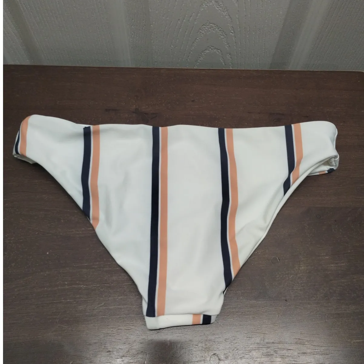 Tavik NWT Sz Small Ali Full Coverage Desert Clay Stripe Reversible Bikini Bottom White - Image 2