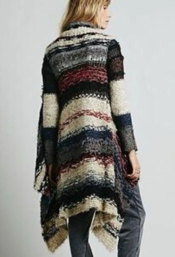Rare Free People Sloppy Joe Retro Boho Cardigan Sweater Duster Size Small - Image 7