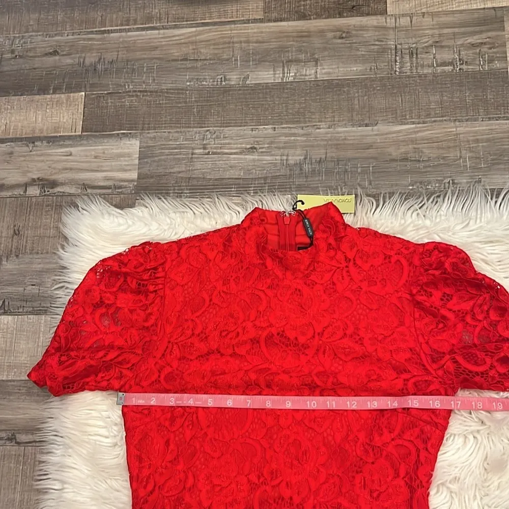 NWT Alexia Admor ‘Elly’ lace overlay high neck sheath dress M - Image 10