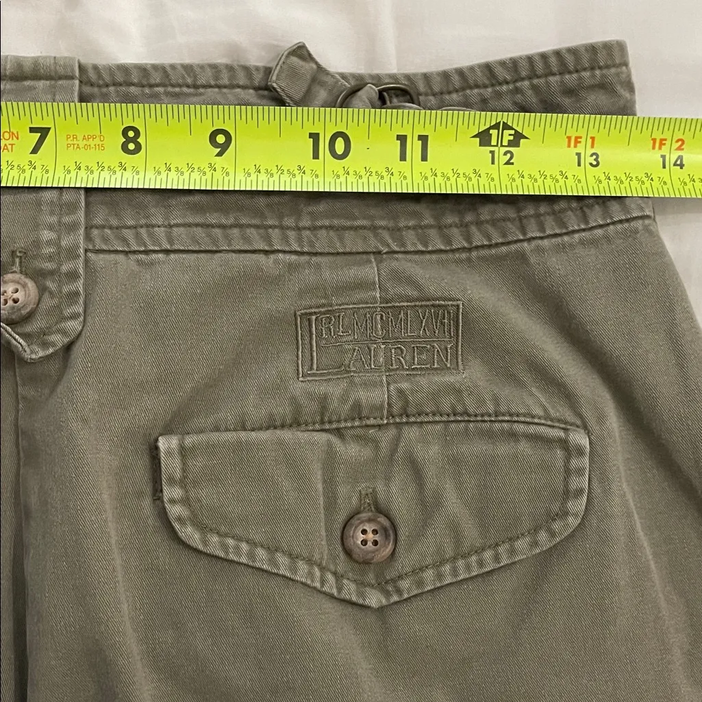 Lauren Ralph Lauren Vintage Olive Green High Rose Shorts Womens Size 4 Pleated - Image 6