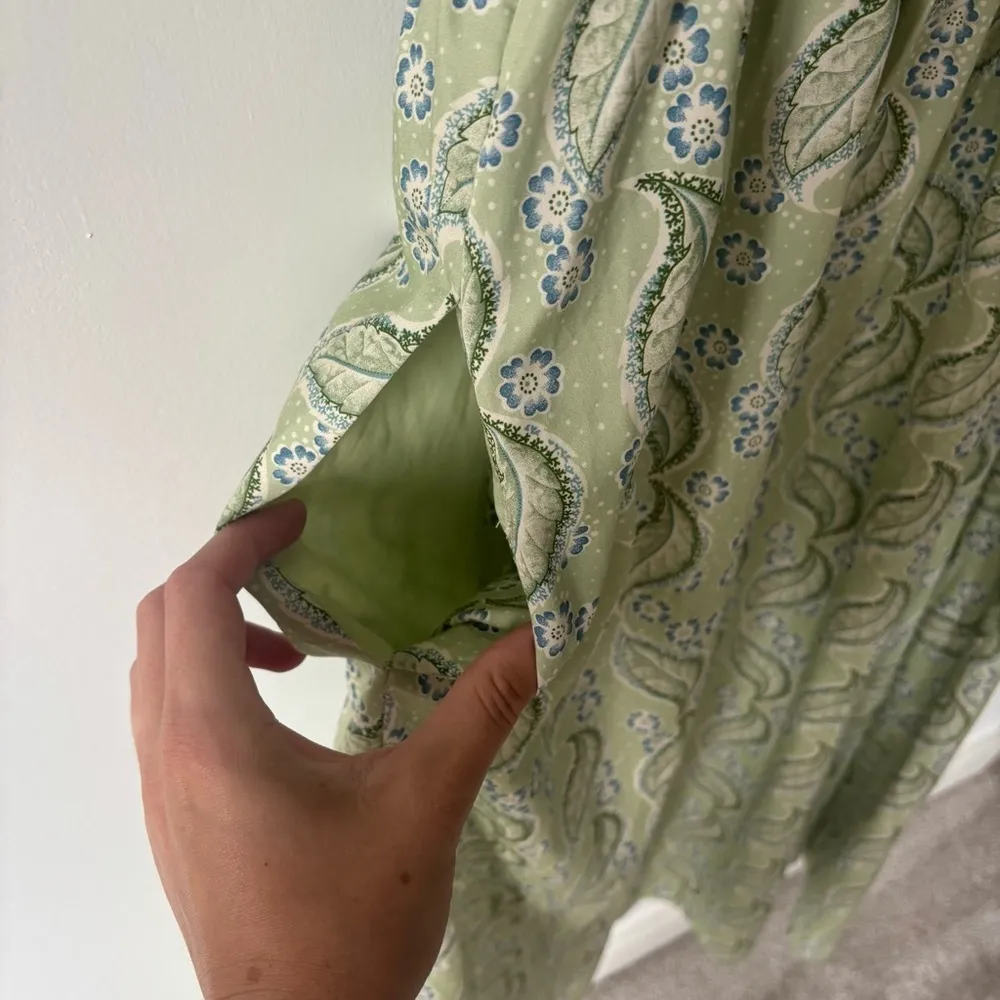 Hill House Home Ophelia Dress Eucalyptus Floral Green Midi Dress Cottagecore - Image 14