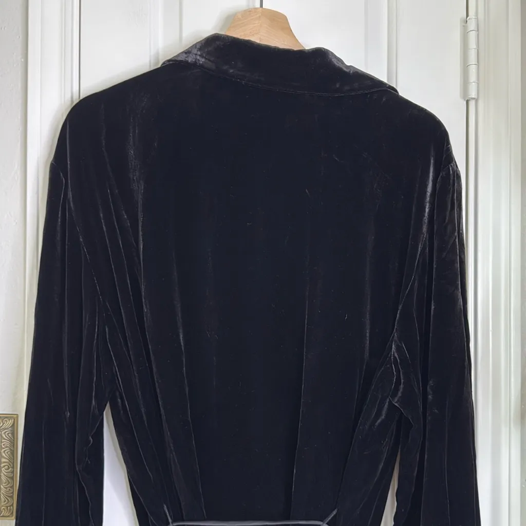 Lauren Ralph Lauren velvet ruffle tunic long sleeve blouse - Image 8