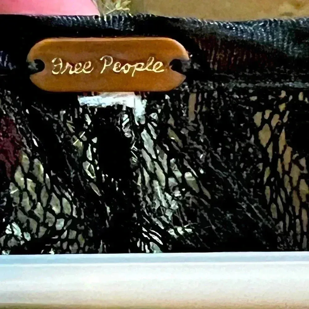 Free People Black Sweet Surprise Lace
Sheer Blouse Ruffles Boho Women's - Image 4