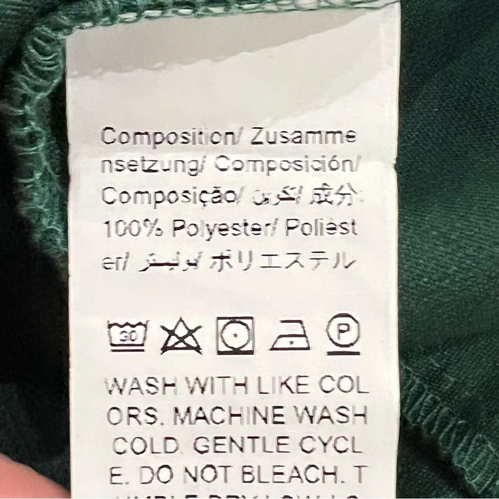 Green Corduroy Button Down with Festive Camper Christmas Tree Design Large - Image 8