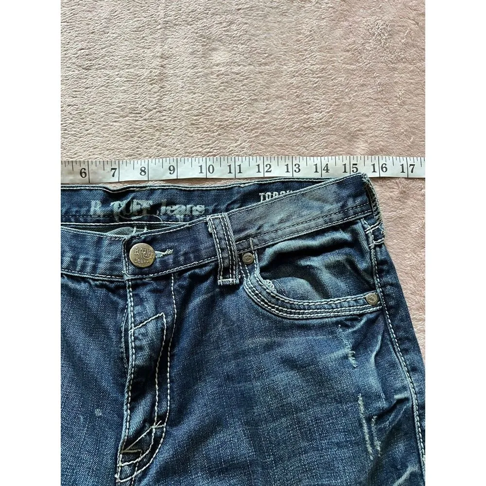 B Tuff Torque Western Barbed Wire Distressed Blue Denim Jeans Women's Size 14 - Image 8