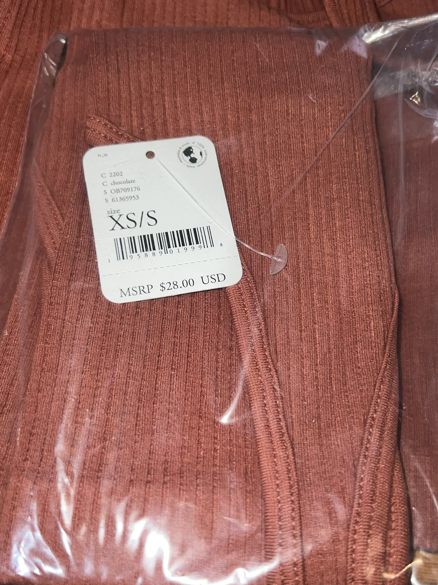 Intimately FP Solid Rib Brami Crop Top XS/SM BNWTS In Chocolate - Image 5