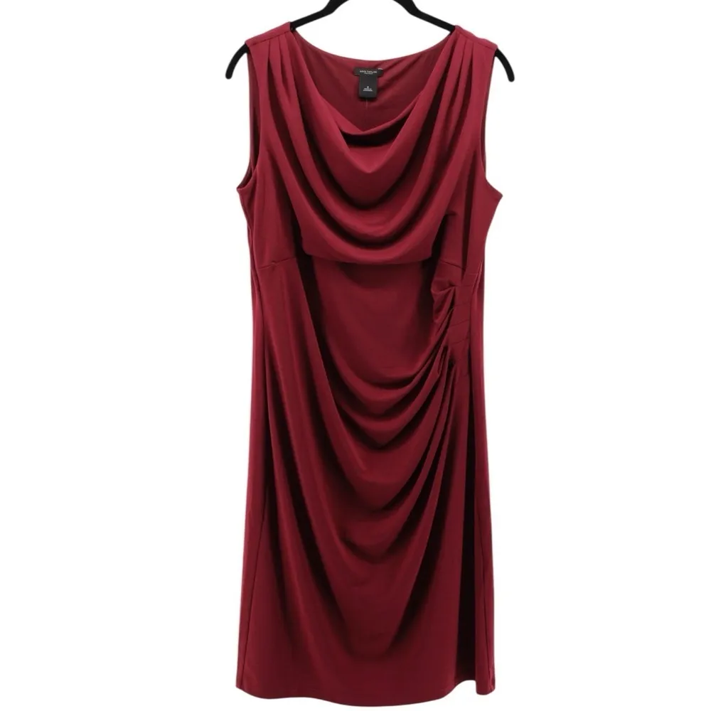 NEW Ann Taylor Wine Red Mini Dress Careerwear Office Siren Chic Capsule Size 8 - Image 2