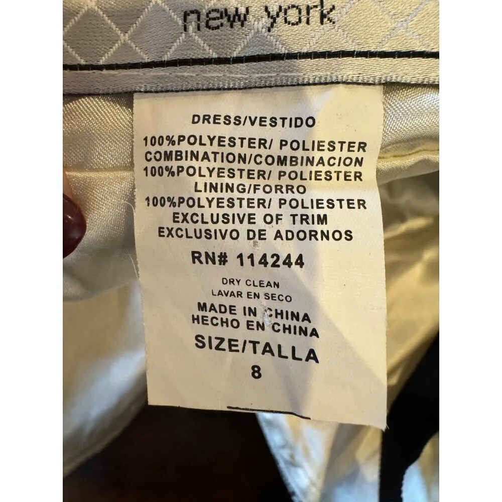 Eliza J Dress Women 8 Ivory Black Floral Print‎ Fit And Flare Midi Whimsigoth - Image 11