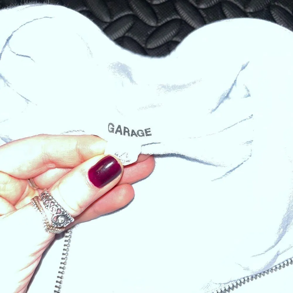 garage blue quarter zip pull over hoodie large - Image 2