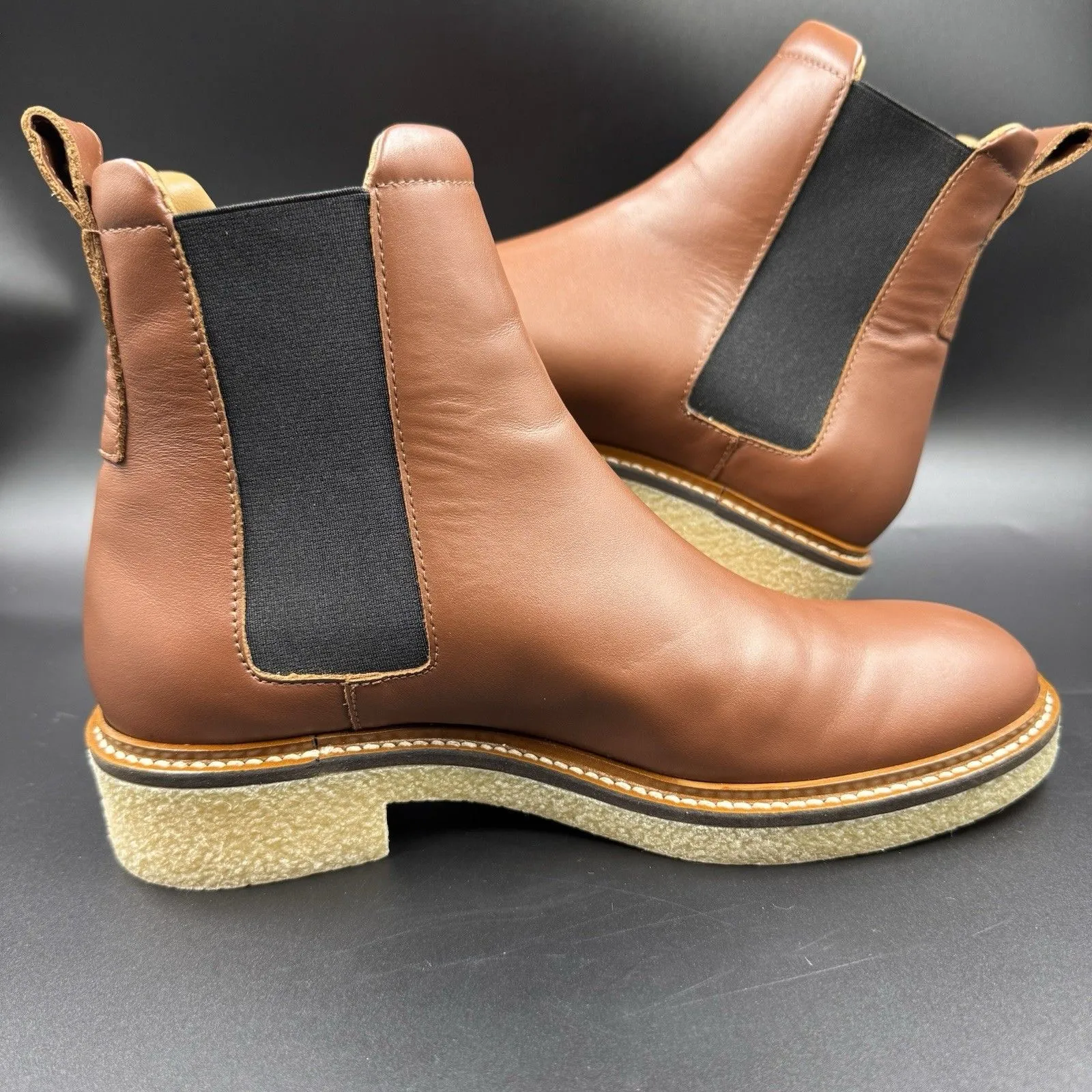 Everlane The Italian Leather Chelsea Boot Tobacco Brown 6.5 Women's Gum Outsole - Image 6