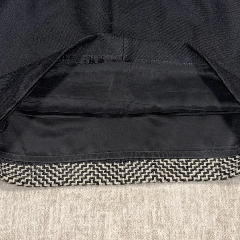 J Crew Wool mini skirt suit skirt womens sz 10 black and cream - Image 5