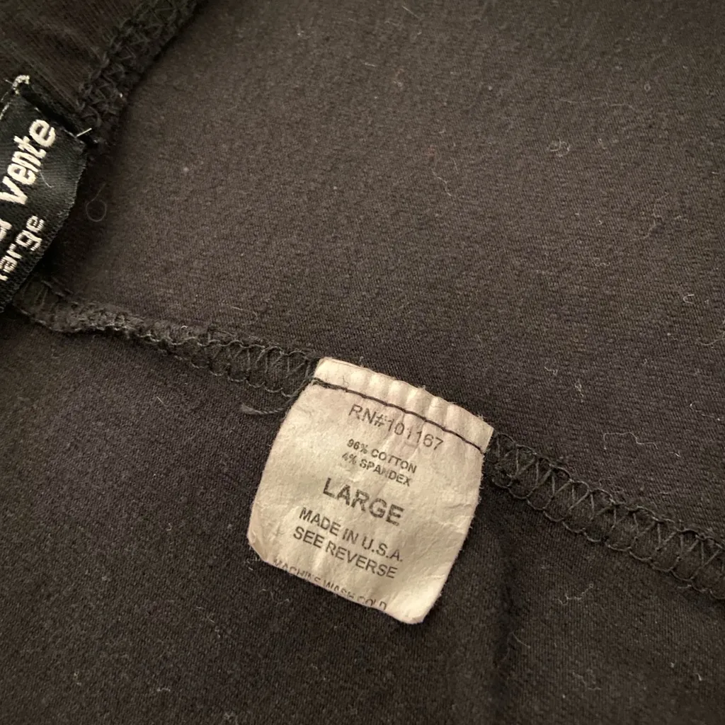 EUC Cha Cha Vente women’s solid black elastic thin waistband stretch leggings L - Image 7