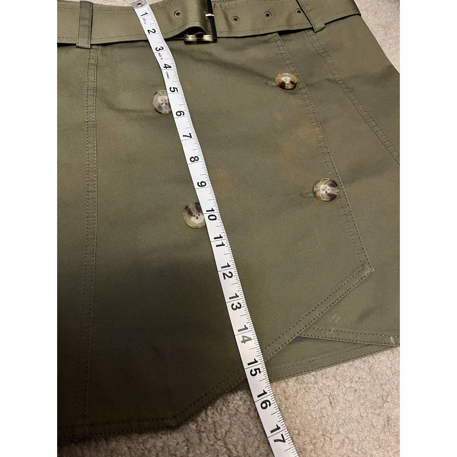 derek lam 10 crosby Skirt 4 Green Mini Utility Grunge Festival Alternative Faded - Image 7