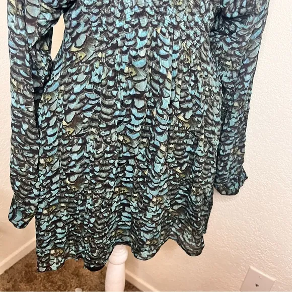 ALL‎ SAINTS Nichola Plume Long Sleeve Dress Mini Lined Flowy Size M - Image 6