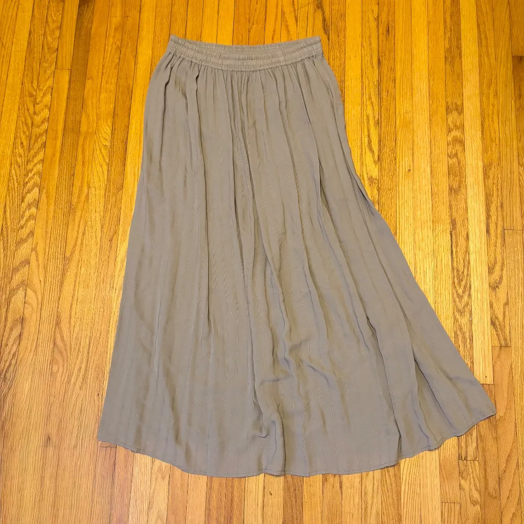 Worlds Apart Linen Blend Boho 3 Piece Skirt Set Shirt Tank Skirt Taupe Womens L Gray Size L - Image 6