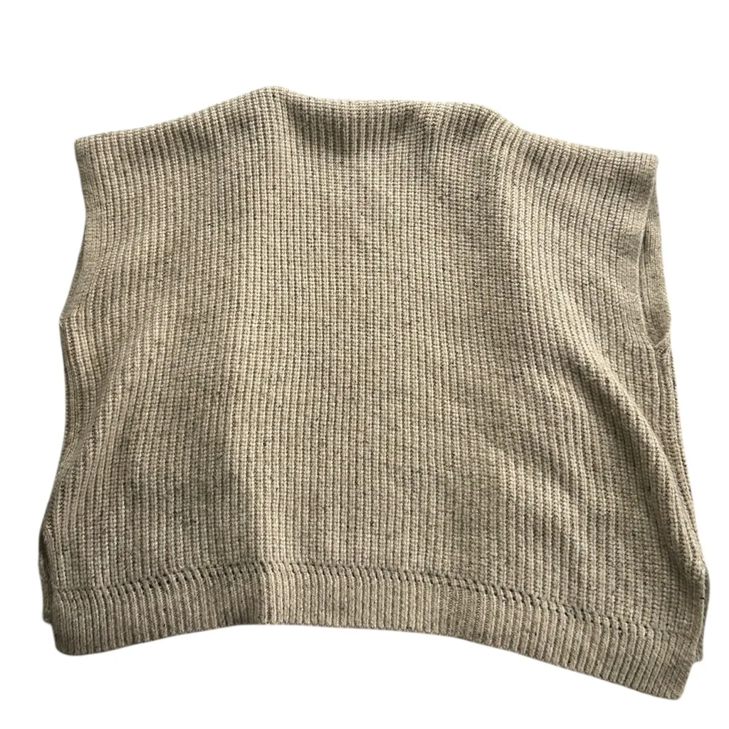 Aerie Kint Cape Sweater Cardigan Wrap Marled Rib Oatmeal Tan Cream Oversized - Image 11