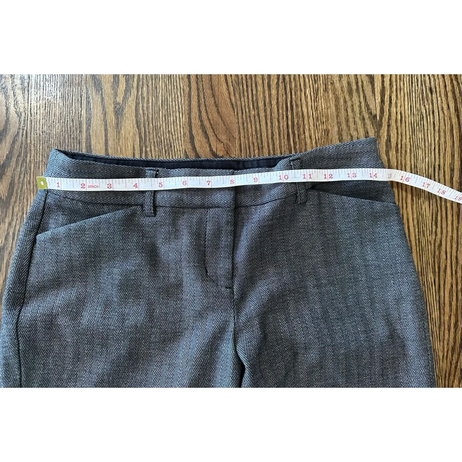 Express‎ Editor Slim Low Rise Stretch Chino Pants Herringbone Black Size 2L EUC - Image 6