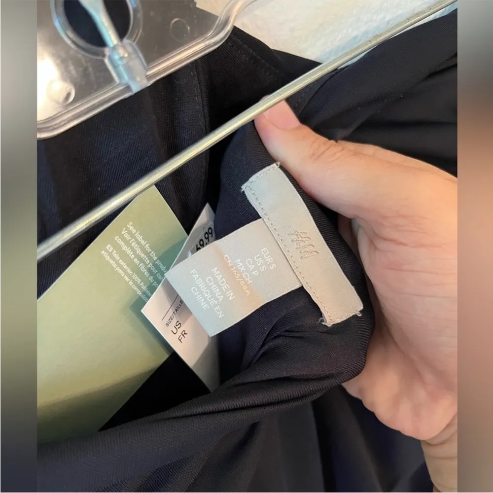 H&M Halterneck Midi Dress in Black Jersey Size Small - Image 7