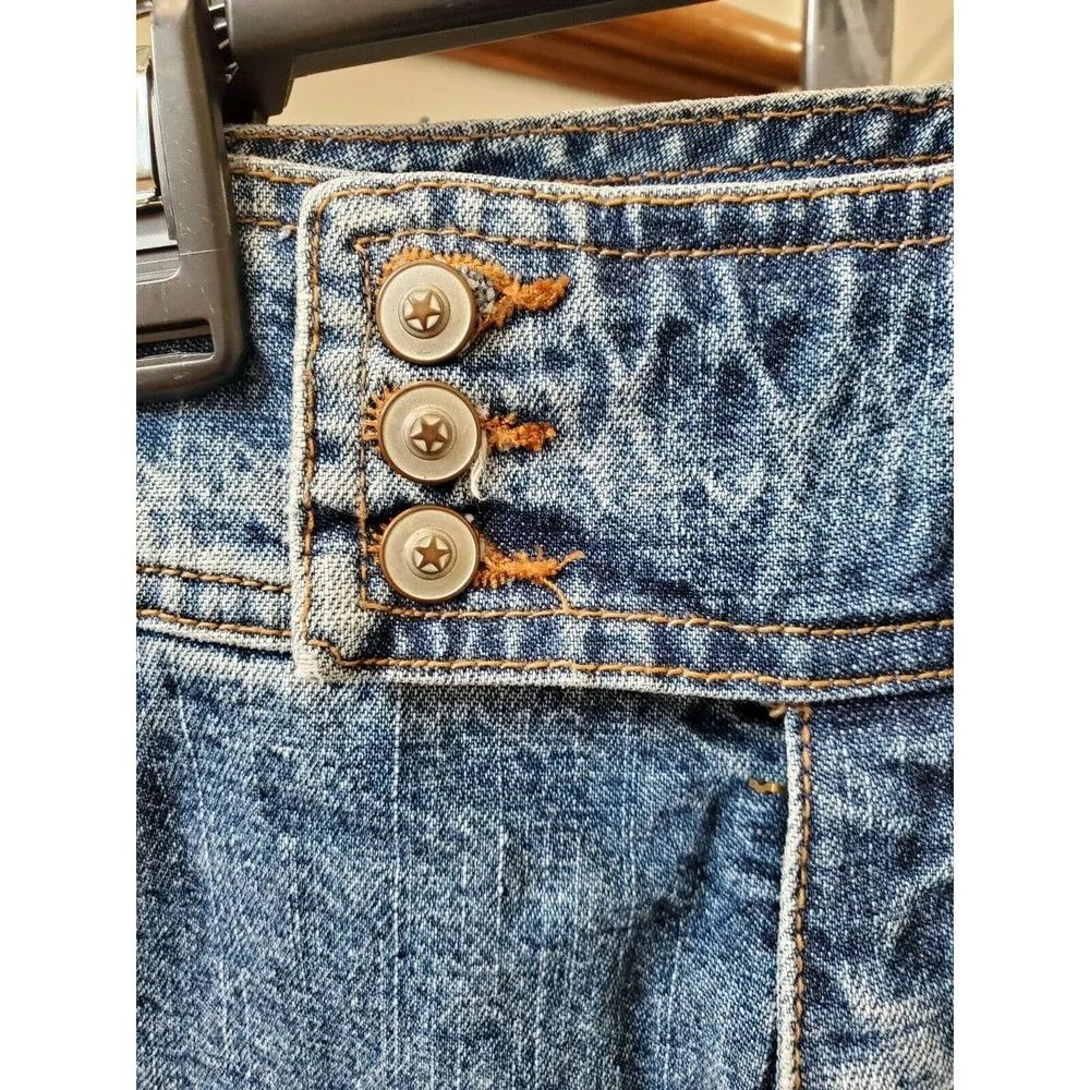 L.A. Blues Women's Blue Denim 100% Cotton Mid Rise Pull on Jeans Short Size 8 - Image 3