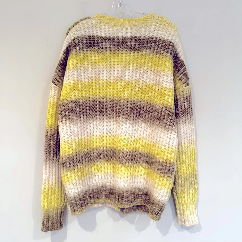 For Love & Lemons Celeste Chunky Knit Cardigan Womens Medium Yellow Ombre‎ - Image 9