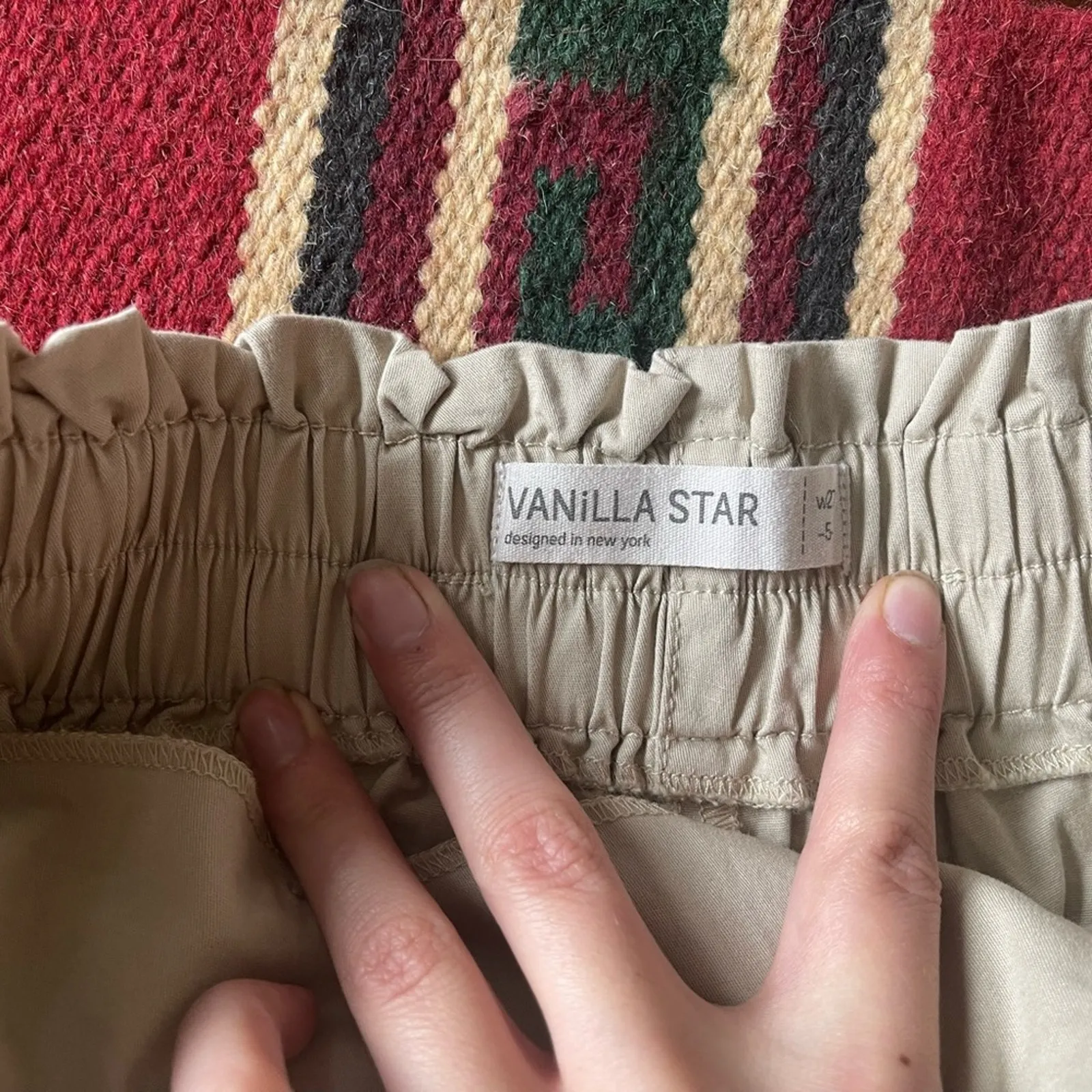 NWOT Womens Cargo HighWaisted Shorts, Vanilla Star, Tan Cargo With Belt Size 27 - Image 5