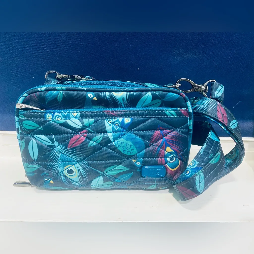Lug Roundabout Convertible Belt Crossbody Organizer in Peacock Blue - Image 10