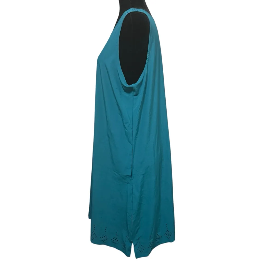 Title Nine Unconventional Dress XL Teal Nimblene Laser Cut Pockets UPF 50+ NWT - Image 5