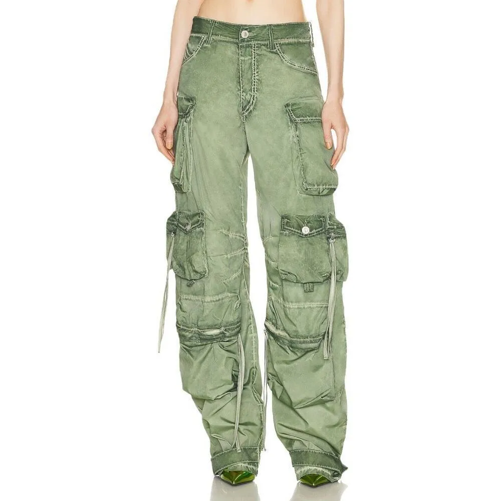 THE ATTICO Fern Long‎ Pant in Military Green Green Size XXS - Image 2