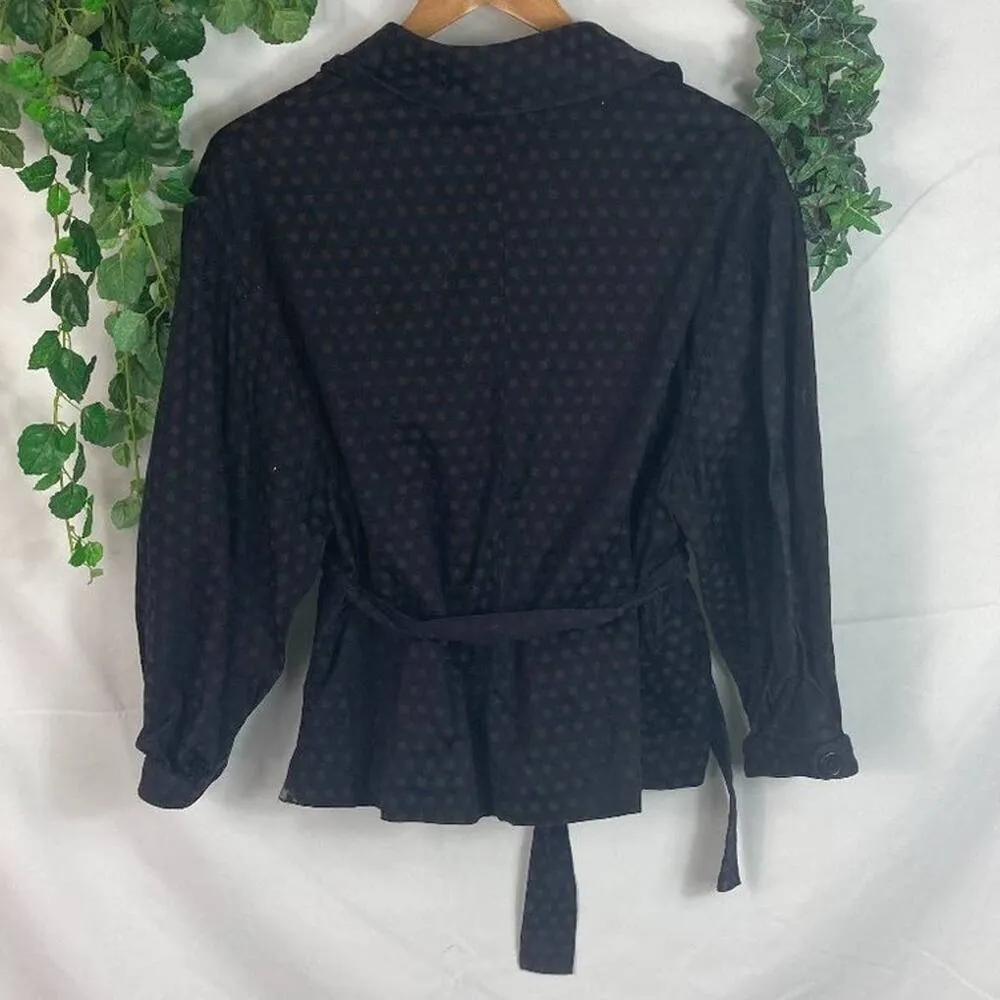 BCBGMAXAZRIA  Polka Dot Tie Waist Jacket M - Image 4